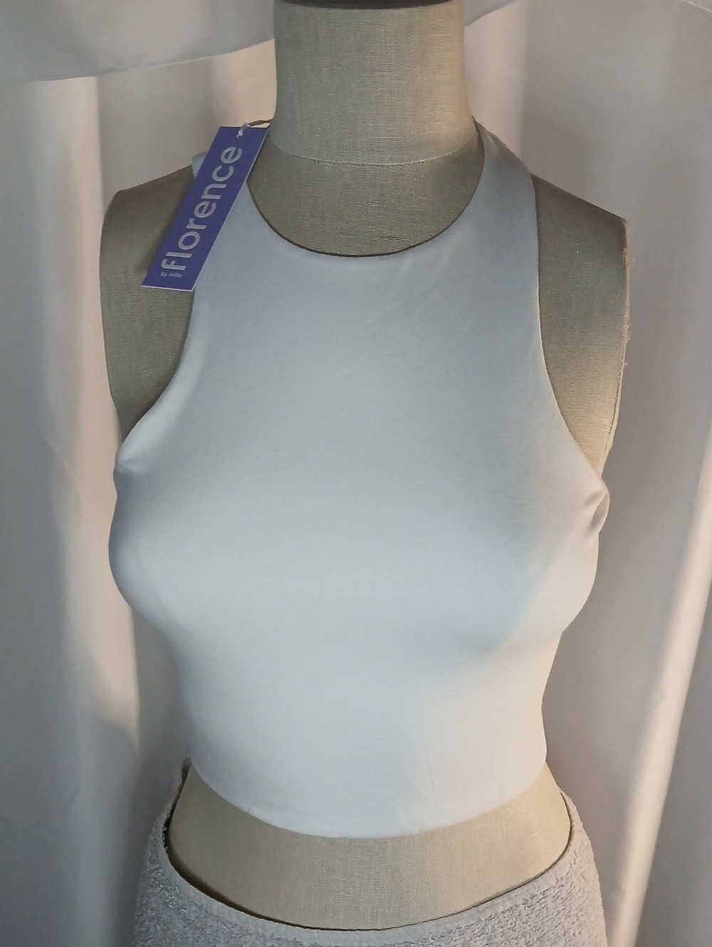 NWT Florence by Mills Bright Side High-Neck Tank Top White Size S